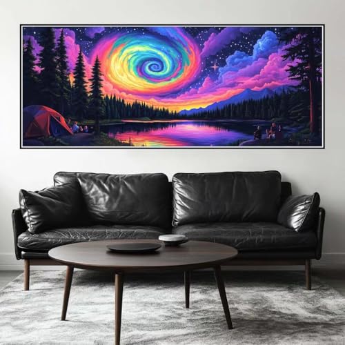 Malen Nach Zahlen Aurora Malen Nach Zahlen Erwachsene Wald, 200 X 80 cm XXL Groß Acrylfarben Ölgemälde, DIY Malen Nach Zahlen Kinder Anfänger Paint by Numbers Set für Wand Dekor (Ohne Rahmen) -H275 von Kggyele