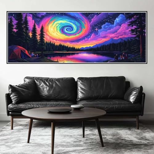 Malen Nach Zahlen Aurora Malen Nach Zahlen Erwachsene Wald, 85x255 cm XXL Groß Acrylfarben Ölgemälde, DIY Malen Nach Zahlen Kinder Anfänger Paint by Numbers Set für Wand Dekor (Ohne Rahmen) -H275 von Kggyele