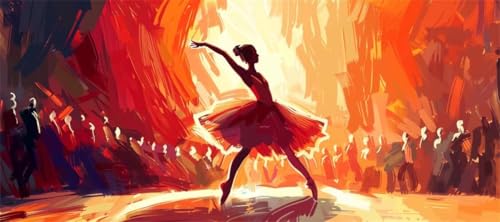 Malen Nach Zahlen Ballett Malen Nach Zahlen Erwachsene Frau, 150 X 75 cm XXL Groß Acrylfarben Ölgemälde, DIY Malen Nach Zahlen Kinder Anfänger Paint by Numbers Set für Wand Dekor (Ohne Rahmen) -H105 von Kggyele
