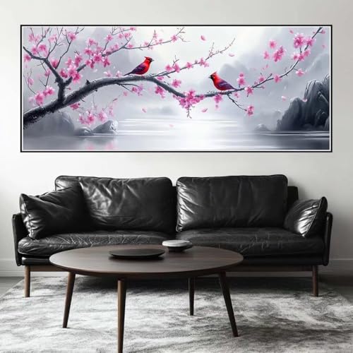 Malen Nach Zahlen Baum Malen Nach Zahlen Erwachsene Vogel, 250 X 100 cm XXL Groß Acrylfarben Ölgemälde, DIY Malen Nach Zahlen Kinder Anfänger Paint by Numbers Set für Wand Dekor (Ohne Rahmen) -H336 von Kggyele
