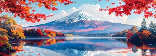 Malen Nach Zahlen Berg Fuji Malen Nach Zahlen Erwachsene Landschaft, 25x75 cm XXL Groß Acrylfarben Ölgemälde, DIY Malen Nach Zahlen Kinder Anfänger Set Bastelset für Wand Dekor (Ohne Rahmen) -H543 von Kggyele