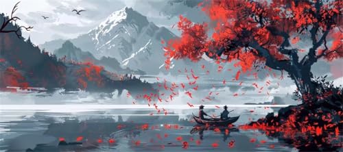 Malen Nach Zahlen Berg Malen Nach Zahlen Erwachsene Landschaft, 100 X 50 cm XXL Groß Acrylfarben Ölgemälde, DIY Malen Nach Zahlen Kinder Anfänger Paint by Numbers Set für Wand Dekor (Ohne Rahmen)-H472 von Kggyele