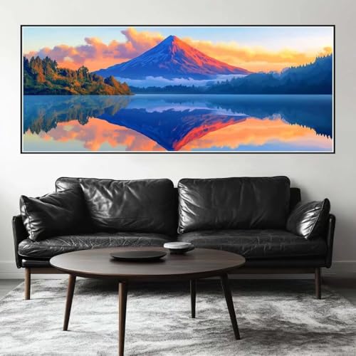 Malen Nach Zahlen Berg Malen Nach Zahlen Erwachsene Landschaft, 125 X 50 cm XXL Groß Acrylfarben Ölgemälde, DIY Malen Nach Zahlen Kinder Anfänger Paint by Numbers Set für Wand Dekor (Ohne Rahmen)-H949 von Kggyele