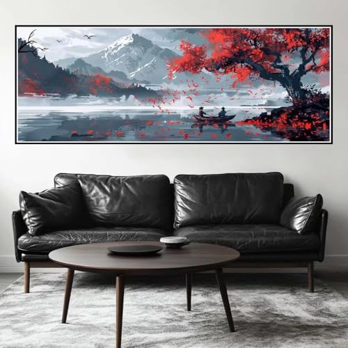 Malen Nach Zahlen Berg Malen Nach Zahlen Erwachsene Landschaft, 85x255 cm XXL Groß Acrylfarben Ölgemälde, DIY Malen Nach Zahlen Kinder Anfänger Paint by Numbers Set für Wand Dekor (Ohne Rahmen)-H472 von Kggyele