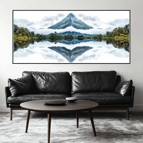 Malen Nach Zahlen Berg Malen Nach Zahlen Erwachsene See, 150 X 75 cm XXL Groß Acrylfarben Ölgemälde, DIY Malen Nach Zahlen Kinder Anfänger Paint by Numbers Adult Set für Wand Dekor (Ohne Rahmen) -H733 von Kggyele