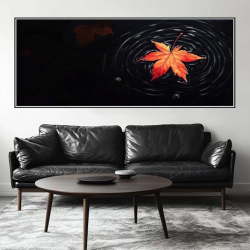 Malen Nach Zahlen Blätter Malen Nach Zahlen Erwachsene Ahornblatt, 200 X 80 cm XXL Groß Acrylfarben Ölgemälde, DIY Malen Nach Zahlen Kinder Anfänger Set Bastelset für Wand Dekor (Ohne Rahmen) -H810 von Kggyele