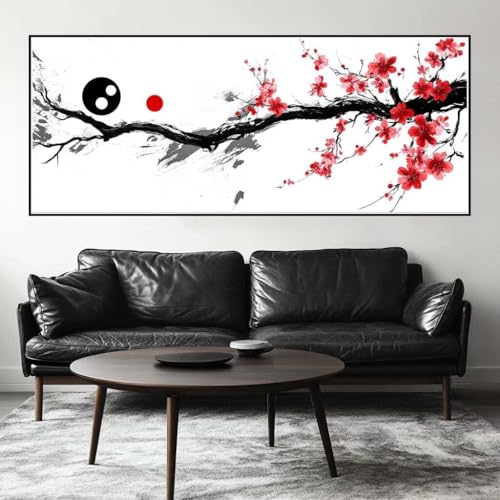 Malen Nach Zahlen Blume Malen Nach Zahlen Erwachsene Baum, 225 X 90 cm XXL Groß Acrylfarben Ölgemälde, DIY Malen Nach Zahlen Kinder Anfänger Paint by Numbers Set für Wand Dekor (Ohne Rahmen) -H369 von Kggyele