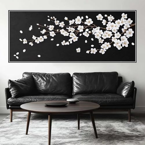 Malen Nach Zahlen Blume Malen Nach Zahlen Erwachsene Einfach, 200 X 80 cm XXL Groß Acrylfarben Ölgemälde, DIY Malen Nach Zahlen Kinder Anfänger Paint by Numbers Set für Wand Dekor (Ohne Rahmen) -H610 von Kggyele