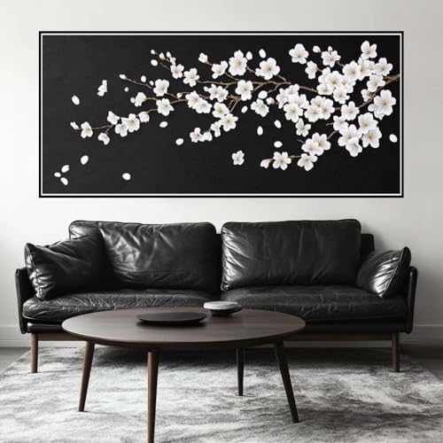 Malen Nach Zahlen Blume Malen Nach Zahlen Erwachsene Einfach, 70 X 35 cm XXL Groß Acrylfarben Ölgemälde, DIY Malen Nach Zahlen Kinder Anfänger Paint by Numbers Set für Wand Dekor (Ohne Rahmen) -H610 von Kggyele