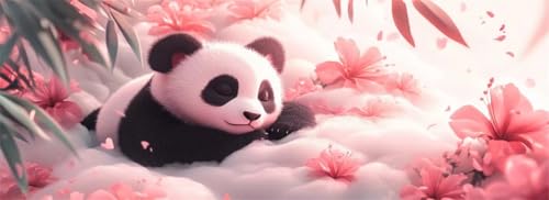 Malen Nach Zahlen Blume Malen Nach Zahlen Erwachsene Panda, 55x165 cm XXL Groß Acrylfarben Ölgemälde, DIY Malen Nach Zahlen Kinder Anfänger Paint by Numbers Set für Wand Dekor (Ohne Rahmen) -H774 von Kggyele