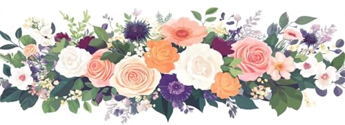 Malen Nach Zahlen Blume Malen Nach Zahlen Erwachsene Rose, 85x255 cm XXL Groß Acrylfarben Ölgemälde, DIY Malen Nach Zahlen Kinder Anfänger Paint by Numbers Set für Wand Dekor (Ohne Rahmen) -H846 von Kggyele