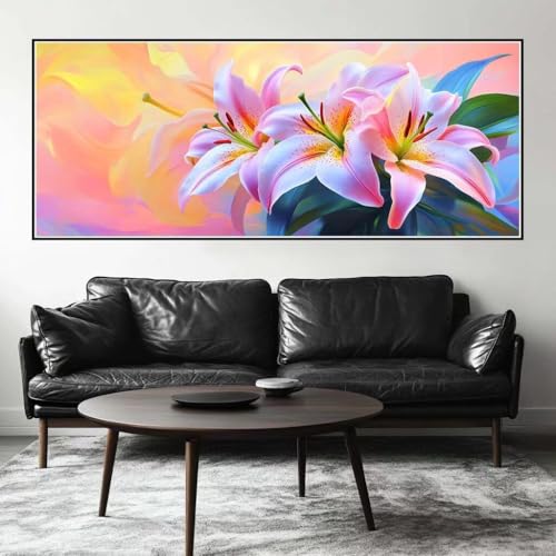 Malen Nach Zahlen Blume Malen Nach Zahlen Erwachsene Tulpe, 200 X 80 cm XXL Groß Acrylfarben Ölgemälde, DIY Malen Nach Zahlen Kinder Anfänger Paint by Numbers Set für Wand Dekor (Ohne Rahmen) -H900 von Kggyele