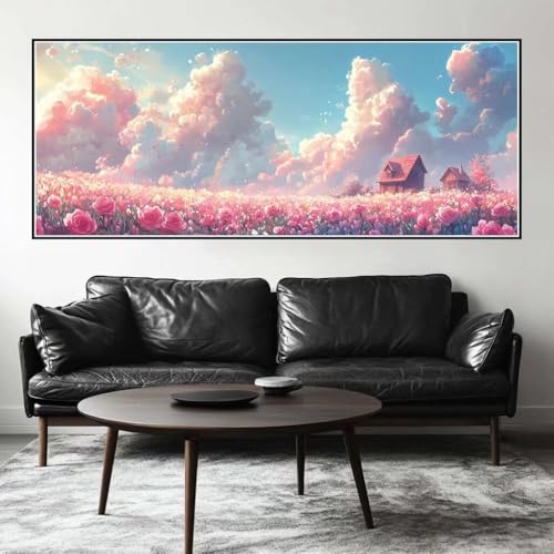 Malen Nach Zahlen Blumenfeld Malen Nach Zahlen Erwachsene Baum, 75 X 30 cm XXL Groß Acrylfarben Ölgemälde, DIY Malen Nach Zahlen Kinder Anfänger Paint by Numbers Set für Wand Dekor (Ohne Rahmen) -H475 von Kggyele