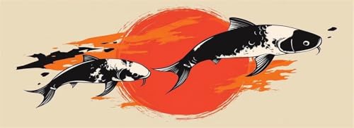 Malen Nach Zahlen Brokatfisch Malen Nach Zahlen Erwachsene Sonnenuntergang, 75x225 cm XXL Groß Acrylfarben Ölgemälde, DIY Malen Nach Zahlen Kinder Set Bastelset für Wand Dekor (Ohne Rahmen) -H561 von Kggyele