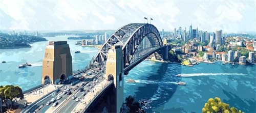 Malen Nach Zahlen Brücke Malen Nach Zahlen Erwachsene Landschaft, 190 X 95 cm XXL Groß Acrylfarben Ölgemälde, DIY Malen Nach Zahlen Kinder Anfänger Set Bastelset für Wand Dekor (Ohne Rahmen) -H339 von Kggyele