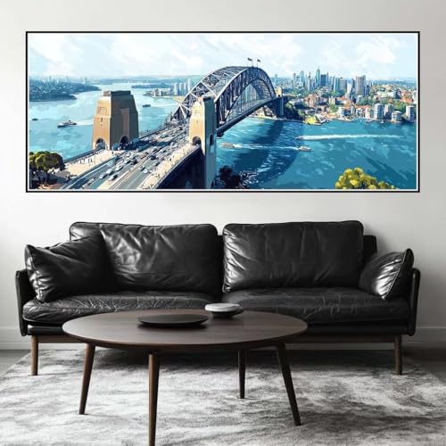 Malen Nach Zahlen Brücke Malen Nach Zahlen Erwachsene Landschaft, 50 X 20 cm XXL Groß Acrylfarben Ölgemälde, DIY Malen Nach Zahlen Kinder Anfänger Set Bastelset für Wand Dekor (Ohne Rahmen) -H339 von Kggyele