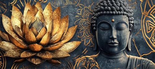 Malen Nach Zahlen Buddha Malen Nach Zahlen Erwachsene Lotus, 170 X 85 cm XXL Groß Acrylfarben Ölgemälde, DIY Malen Nach Zahlen Kinder Anfänger Paint by Numbers Set für Wand Dekor (Ohne Rahmen) -H284 von Kggyele