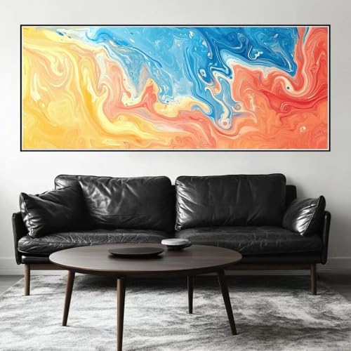 Malen Nach Zahlen Bunt Malen Nach Zahlen Erwachsene Abstrakt, 100 X 40 cm XXL Groß Acrylfarben Ölgemälde, DIY Malen Nach Zahlen Kinder Anfänger Paint by Numbers Set für Wand Dekor (Ohne Rahmen) -H520 von Kggyele