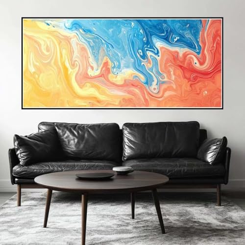 Malen Nach Zahlen Bunt Malen Nach Zahlen Erwachsene Abstrakt, 150 X 75 cm XXL Groß Acrylfarben Ölgemälde, DIY Malen Nach Zahlen Kinder Anfänger Paint by Numbers Set für Wand Dekor (Ohne Rahmen) -H520 von Kggyele