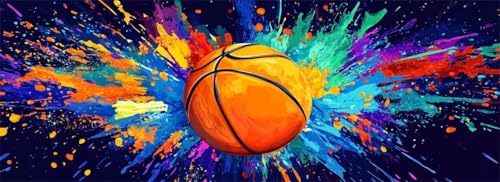 Malen Nach Zahlen Bunt Malen Nach Zahlen Erwachsene Basketball, 75x225 cm XXL Groß Acrylfarben Ölgemälde, DIY Malen Nach Zahlen Kinder Anfänger Paint by Numbers Set für Wand Dekor (Ohne Rahmen)-H851 von Kggyele
