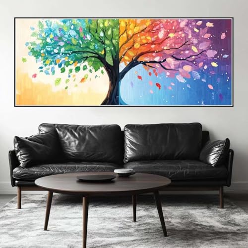 Malen Nach Zahlen Bunt Malen Nach Zahlen Erwachsene Baum des Lebens, 200 X 80 cm XXL Groß Acrylfarben Ölgemälde, DIY Malen Nach Zahlen Kinder Anfänger Set Bastelset für Wand Dekor (Ohne Rahmen) -H764 von Kggyele