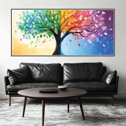 Malen Nach Zahlen Bunt Malen Nach Zahlen Erwachsene Baum des Lebens, 90 X 45 cm XXL Groß Acrylfarben Ölgemälde, DIY Malen Nach Zahlen Kinder Anfänger Set Bastelset für Wand Dekor (Ohne Rahmen) -H764 von Kggyele