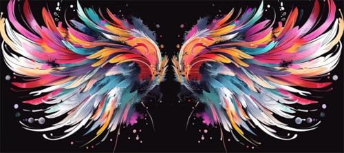 Malen Nach Zahlen Bunt Malen Nach Zahlen Erwachsene Flügel, 130 X 65 cm XXL Groß Acrylfarben Ölgemälde, DIY Malen Nach Zahlen Kinder Anfänger Paint by Numbers Set für Wand Dekor (Ohne Rahmen) -H450 von Kggyele
