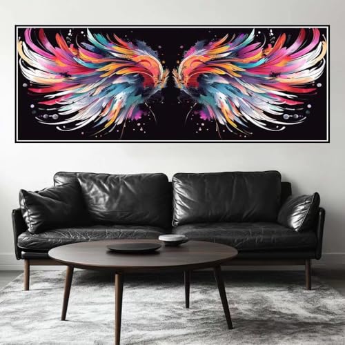 Malen Nach Zahlen Bunt Malen Nach Zahlen Erwachsene Flügel, 75x225 cm XXL Groß Acrylfarben Ölgemälde, DIY Malen Nach Zahlen Kinder Anfänger Paint by Numbers Set für Wand Dekor (Ohne Rahmen) -H450 von Kggyele