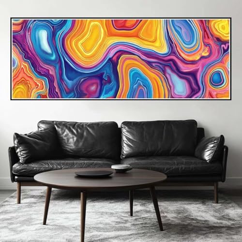 Malen Nach Zahlen Bunt Malen Nach Zahlen Erwachsene Geometrie, 75x225 cm XXL Groß Acrylfarben Ölgemälde, DIY Malen Nach Zahlen Kinder Anfänger Paint by Numbers Set für Wand Dekor (Ohne Rahmen) -H489 von Kggyele