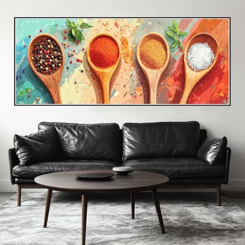 Malen Nach Zahlen Bunt Malen Nach Zahlen Erwachsene Gewürz, 200 X 80 cm XXL Groß Acrylfarben Ölgemälde, DIY Malen Nach Zahlen Kinder Anfänger Paint by Numbers Set für Wand Dekor (Ohne Rahmen) -H935 von Kggyele