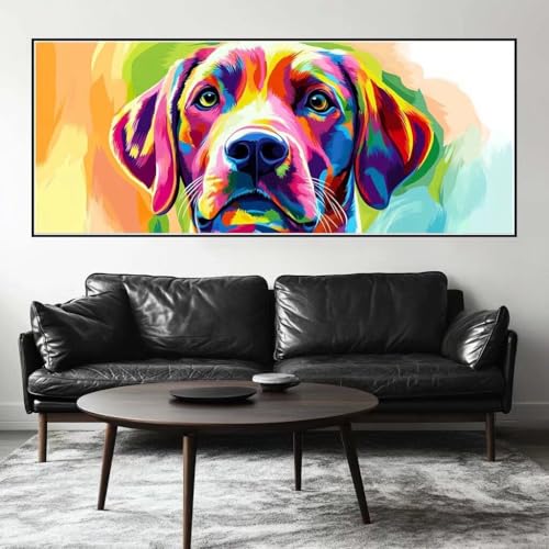 Malen Nach Zahlen Bunt Malen Nach Zahlen Erwachsene Hund, 200 X 80 cm XXL Groß Acrylfarben Ölgemälde, DIY Malen Nach Zahlen Kinder Anfänger Paint by Numbers Adult Set für Wand Dekor (Ohne Rahmen)-H836 von Kggyele