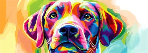 Malen Nach Zahlen Bunt Malen Nach Zahlen Erwachsene Hund, 75x225 cm XXL Groß Acrylfarben Ölgemälde, DIY Malen Nach Zahlen Kinder Anfänger Paint by Numbers Adult Set für Wand Dekor (Ohne Rahmen)-H836 von Kggyele