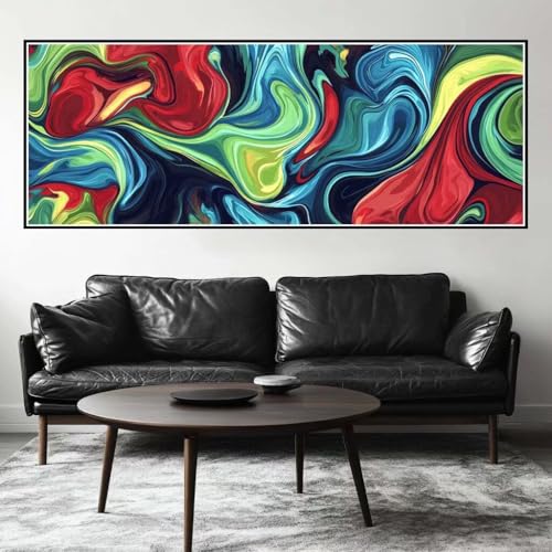Malen Nach Zahlen Bunt Malen Nach Zahlen Erwachsene Kunst, 85x255 cm XXL Groß Acrylfarben Ölgemälde, DIY Malen Nach Zahlen Kinder Anfänger Paint by Numbers Set für Wand Dekor (Ohne Rahmen) -H294 von Kggyele