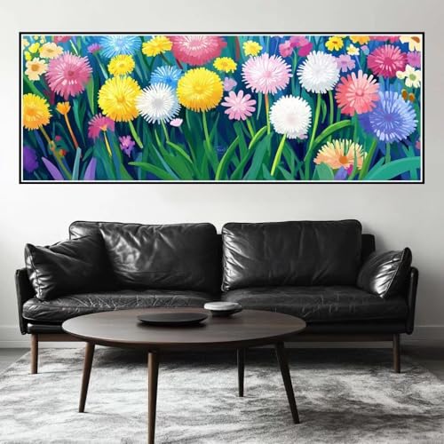 Malen Nach Zahlen Bunt Malen Nach Zahlen Erwachsene Löwenzahn, 55x165 cm XXL Groß Acrylfarben Ölgemälde, DIY Malen Nach Zahlen Kinder Anfänger Paint by Numbers Set für Wand Dekor (Ohne Rahmen) -H279 von Kggyele