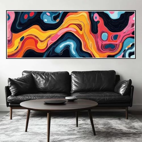 Malen Nach Zahlen Bunt Malen Nach Zahlen Erwachsene Vintage, 45x135 cm XXL Groß Acrylfarben Ölgemälde, DIY Malen Nach Zahlen Kinder Anfänger Paint by Numbers Set für Wand Dekor (Ohne Rahmen) -H250 von Kggyele