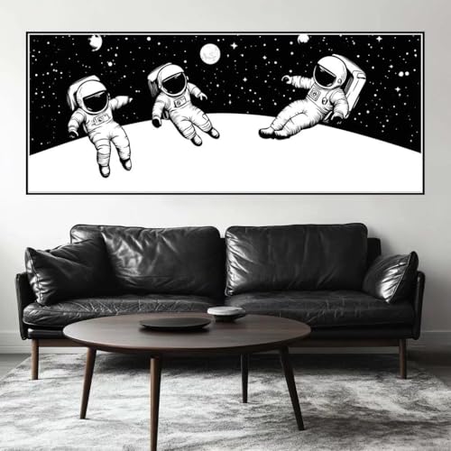 Malen Nach Zahlen Cartoon Malen Nach Zahlen Erwachsene Astronaut, 75 X 30 cm XXL Groß Acrylfarben Ölgemälde, DIY Malen Nach Zahlen Kinder Anfänger Set Bastelset für Wand Dekor (Ohne Rahmen) -H490 von Kggyele