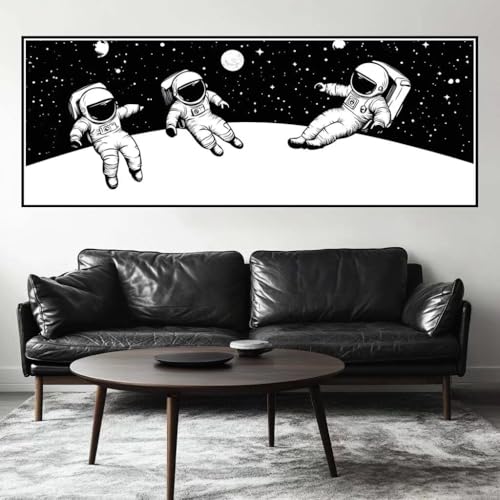 Malen Nach Zahlen Cartoon Malen Nach Zahlen Erwachsene Astronaut, 75x225 cm XXL Groß Acrylfarben Ölgemälde, DIY Malen Nach Zahlen Kinder Anfänger Set Bastelset für Wand Dekor (Ohne Rahmen) -H490 von Kggyele