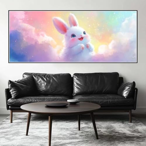 Malen Nach Zahlen Cartoon Malen Nach Zahlen Erwachsene Kaninchen, 200 X 80 cm XXL Groß Acrylfarben Ölgemälde, DIY Malen Nach Zahlen Kinder Anfänger Set Bastelset für Wand Dekor (Ohne Rahmen) -H867 von Kggyele