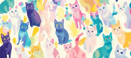 Malen Nach Zahlen Cartoon Malen Nach Zahlen Erwachsene Katze, 110 X 55 cm XXL Groß Acrylfarben Ölgemälde, DIY Malen Nach Zahlen Kinder Anfänger Paint by Numbers Set für Wand Dekor (Ohne Rahmen) -H283 von Kggyele