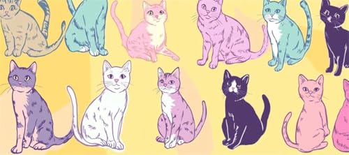 Malen Nach Zahlen Cartoon Malen Nach Zahlen Erwachsene Katze, 170 X 85 cm XXL Groß Acrylfarben Ölgemälde, DIY Malen Nach Zahlen Kinder Anfänger Paint by Numbers Set für Wand Dekor (Ohne Rahmen) -H332 von Kggyele