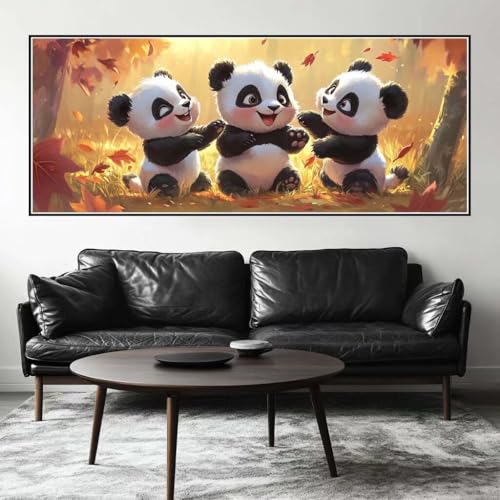 Malen Nach Zahlen Cartoon Malen Nach Zahlen Erwachsene Panda, 100 X 40 cm XXL Groß Acrylfarben Ölgemälde, DIY Malen Nach Zahlen Kinder Anfänger Paint by Numbers Set für Wand Dekor (Ohne Rahmen) -H400 von Kggyele
