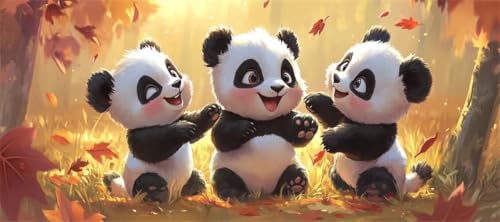 Malen Nach Zahlen Cartoon Malen Nach Zahlen Erwachsene Panda, 170 X 85 cm XXL Groß Acrylfarben Ölgemälde, DIY Malen Nach Zahlen Kinder Anfänger Paint by Numbers Set für Wand Dekor (Ohne Rahmen) -H400 von Kggyele