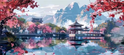 Malen Nach Zahlen China Malen Nach Zahlen Erwachsene Japan, 110 X 55 cm XXL Groß Acrylfarben Ölgemälde, DIY Malen Nach Zahlen Kinder Anfänger Paint by Numbers Set für Wand Dekor (Ohne Rahmen) -H273 von Kggyele