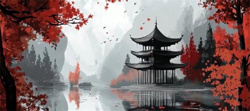 Malen Nach Zahlen China Malen Nach Zahlen Erwachsene Japan, 150 X 75 cm XXL Groß Acrylfarben Ölgemälde, DIY Malen Nach Zahlen Kinder Anfänger Paint by Numbers Set für Wand Dekor (Ohne Rahmen) -H291 von Kggyele