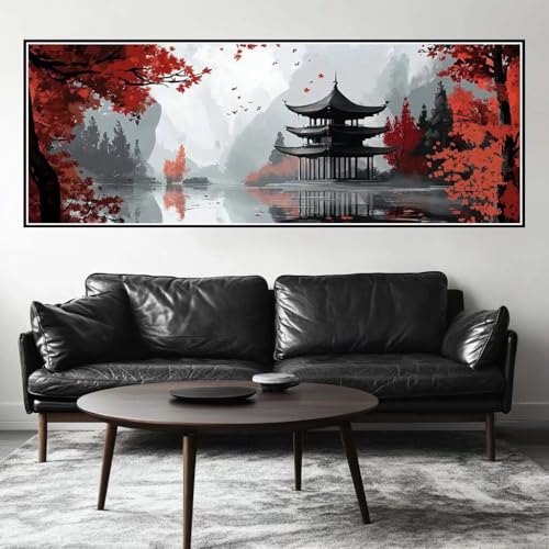Malen Nach Zahlen China Malen Nach Zahlen Erwachsene Japan, 15x45 cm XXL Groß Acrylfarben Ölgemälde, DIY Malen Nach Zahlen Kinder Anfänger Paint by Numbers Set für Wand Dekor (Ohne Rahmen) -H291 von Kggyele