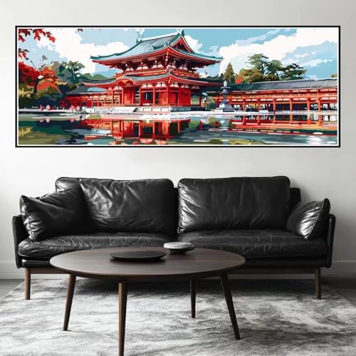 Malen Nach Zahlen China Malen Nach Zahlen Erwachsene Japan, 55x165 cm XXL Groß Acrylfarben Ölgemälde, DIY Malen Nach Zahlen Kinder Anfänger Paint by Numbers Set für Wand Dekor (Ohne Rahmen) -H226 von Kggyele