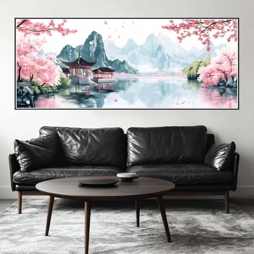 Malen Nach Zahlen China Malen Nach Zahlen Erwachsene Kirschblüte, 225 X 90 cm XXL Groß Acrylfarben Ölgemälde, DIY Malen Nach Zahlen Kinder Anfänger Set Bastelset für Wand Dekor (Ohne Rahmen) -H224 von Kggyele