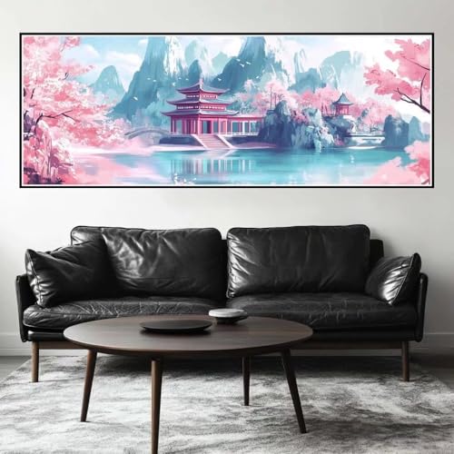 Malen Nach Zahlen China Malen Nach Zahlen Erwachsene Kirschblüte, 85x255 cm XXL Groß Acrylfarben Ölgemälde, DIY Malen Nach Zahlen Kinder Anfänger Set Bastelset für Wand Dekor (Ohne Rahmen) -H268 von Kggyele