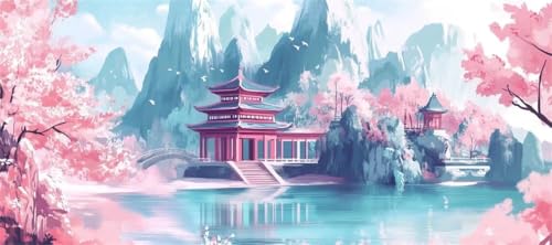 Malen Nach Zahlen China Malen Nach Zahlen Erwachsene Kirschblüte, 90 X 45 cm XXL Groß Acrylfarben Ölgemälde, DIY Malen Nach Zahlen Kinder Anfänger Set Bastelset für Wand Dekor (Ohne Rahmen) -H268 von Kggyele