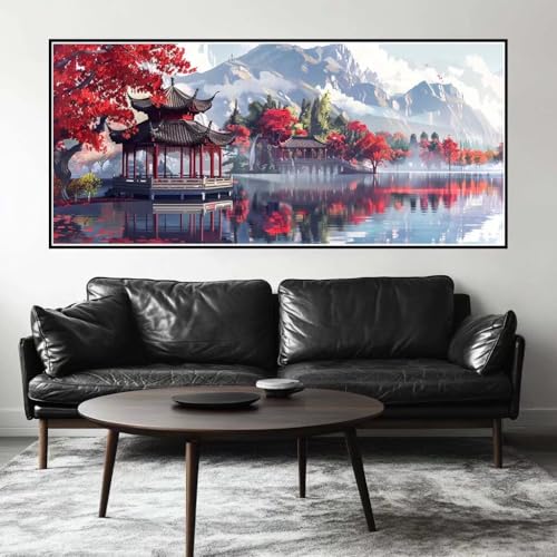 Malen Nach Zahlen China Malen Nach Zahlen Erwachsene Landschaft, 170 X 85 cm XXL Groß Acrylfarben Ölgemälde, DIY Malen Nach Zahlen Kinder Anfänger Set Bastelset für Wand Dekor (Ohne Rahmen) -H579 von Kggyele